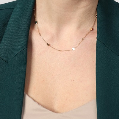 Naszyjnik celebrytka żółte złoto 585 z ozdobnymi... 2