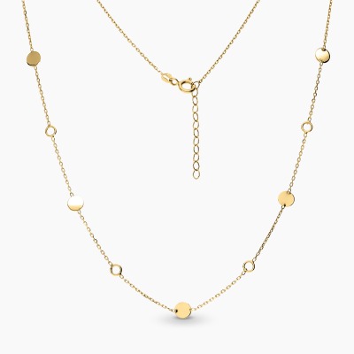 Naszyjnik celebrytka żółte złoto 585 z ozdobnymi...