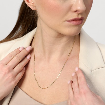 Łańcuszek z żółtego złota 585 splot: fantazyjny dł. 50 cm... 2