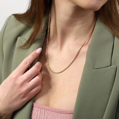 Łańcuszek z żółtego złota 585 o fantazyjnym splocie dł.... 2