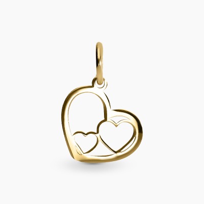 Zawieszka ażurowa z żółtego złota 585 serca 0,20 g