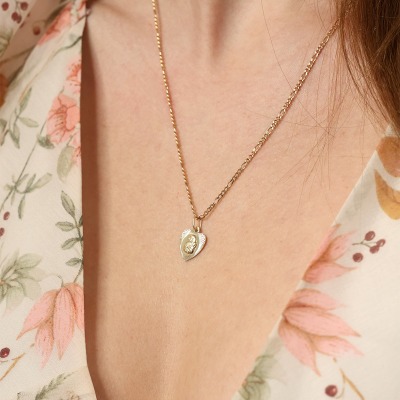 Zawieszka medalik serce z żółtego złota 585 Matka Boska... 2