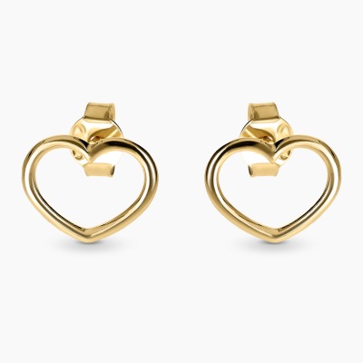 Kolczyki z żółtego złota 585 obrys serca 1,02 g