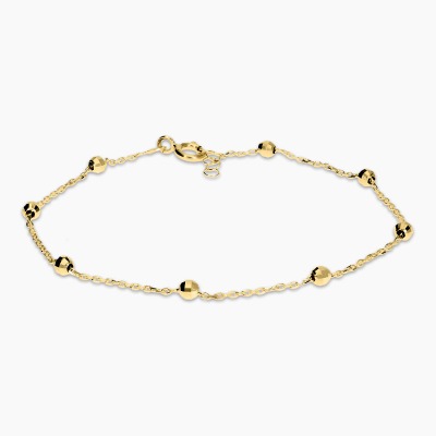 Bransoletka celebrytka z żółtego złota 585 z ozdobnym...