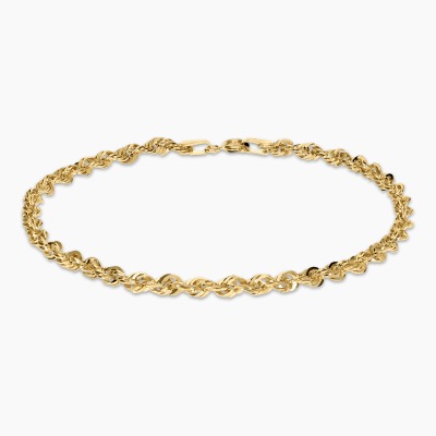 Bransoletka z żółtego złota 585 o fantazyjnymi splocie...