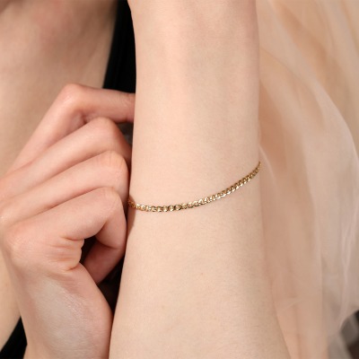 Bransoletka z żółtego złota 585 o delikatnym splocie dł.... 2