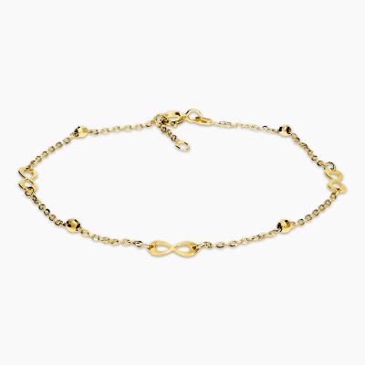 Bransoletka celebrytka żółte złoto 585 kuleczki i znaki...
