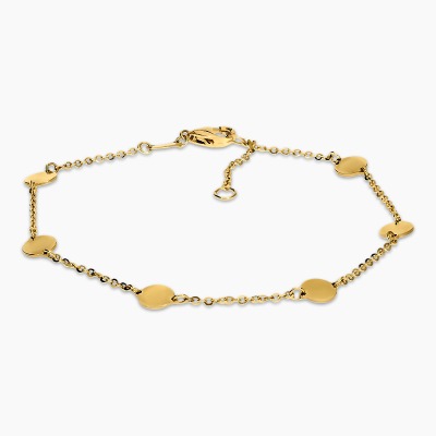 Bransoletka celebrytka z żółtego złota 585 z okrągłymi...