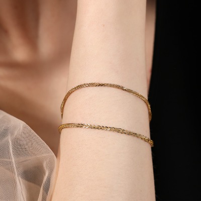 Bransoletka z żółtego złota 585 splot: lisi ogon dł. 18... 2