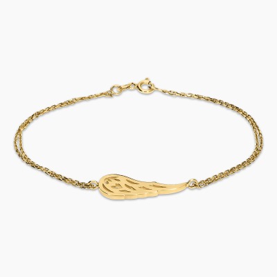 Bransoletka celebrytka żółte złoto 585 ażurowe skrzydło...