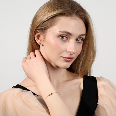 Bransoletka celebrytka z żółtego złota 585 z blaszkami... 2