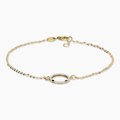 Bransoletka celebrytka z żółtego i białego złota 585 z...