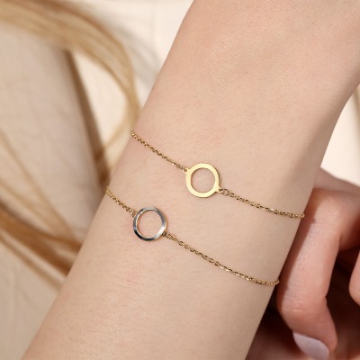 Bransoletka celebrytka z żółtego i białego złota 585 z... 2