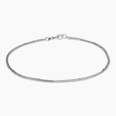 Bransoletka z białego złota 585 splot: lisi ogon dł. 19,5 cm