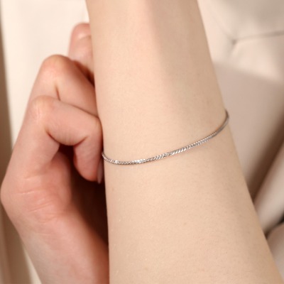 Bransoletka z białego złota 585 splot: lisi ogon dł. 19,5 cm 2