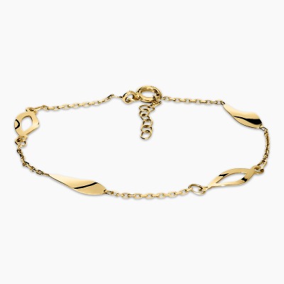 Bransoletka celebrytka z żółtego złota 585 z blaszkami...