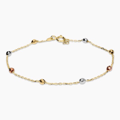 Bransoletka celebrytka w trzech kolorach złota 585 z...