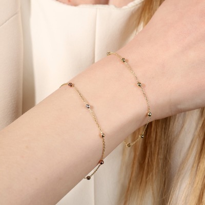 Bransoletka celebrytka w trzech kolorach złota 585 z... 2