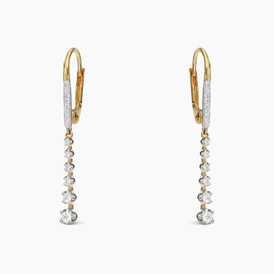 Kolczyki z dwukolorowego złota 585 z diamentami 0,28 ct