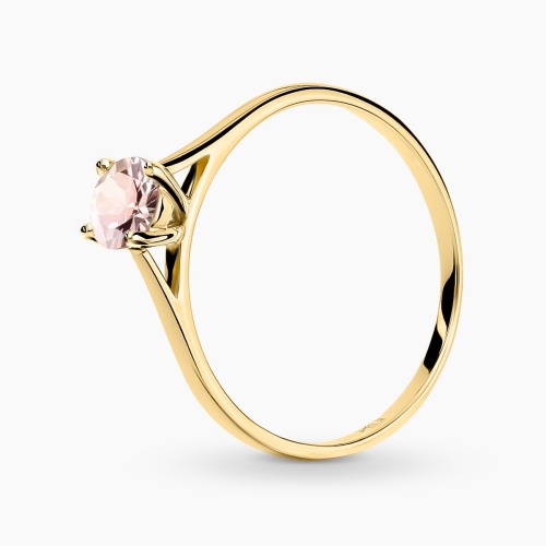 Pierścionek zaręczynowy Sorrento żółte złoto 585 z morganitem 0,45 ct