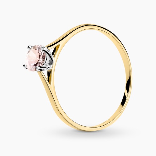 Pierścionek Sorrento z dwukolorowego złota 585 z morganitem 0,45 ct