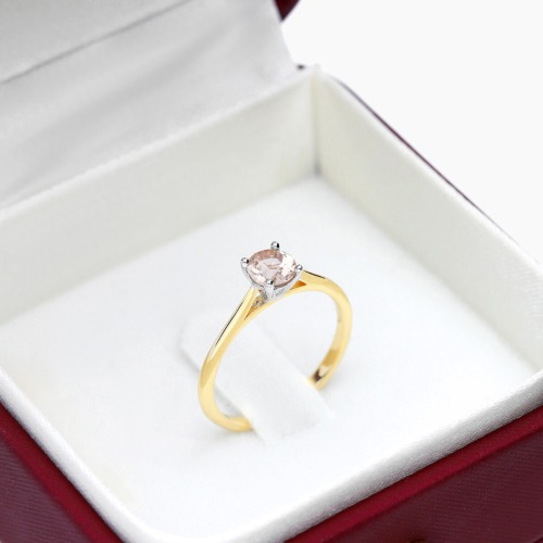 Pierścionek Sorrento z dwukolorowego złota 585 z morganitem 0,45 ct