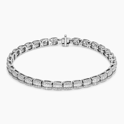 Bransoletka z białego złota 585 z diamentami 2,81 ct, dł....