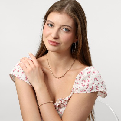 Bransoletka w trzech kolorach złota 585 diamentowane... 2