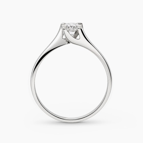 Pierścionek z białego złota 585 z brylantem 0,34 ct