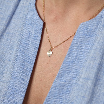 Zawieszka z żółtego złota 585 diamentowane serce 0,51 g 2