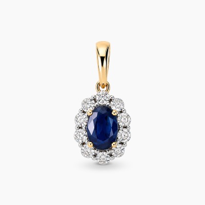 Zawieszka dwukolorowe złoto 585 z szafirem 0,03 ct i...