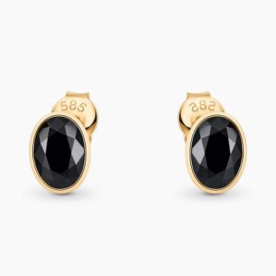 Kolczyki z żółtego złota 585 z szafirami 2,0 ct w pełnej...