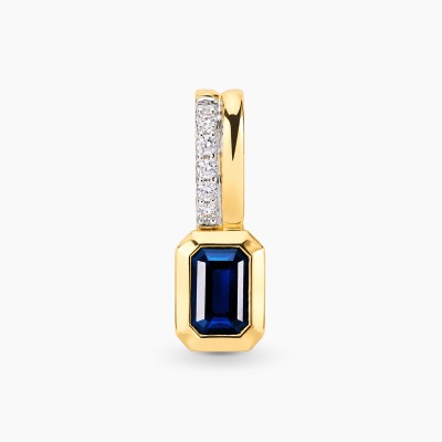 Zawieszka z żółtego złota z szafirem 0,65 ct i diamentami...
