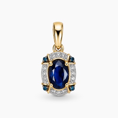 Zawieszka dwukolorowe złoto 585 z szafirem 0,66 ct i...