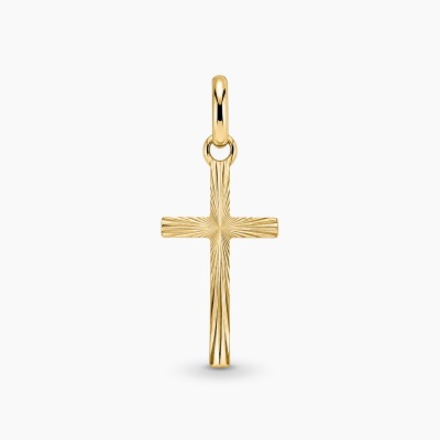 Zawieszka z żółtego złota 585 diamentowany krzyżyk, 0,25 g