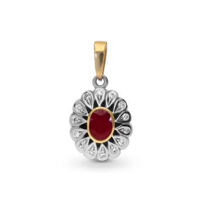 Zawieszka dwukolorowe złoto 585 z brylantami 0,09 ct i...