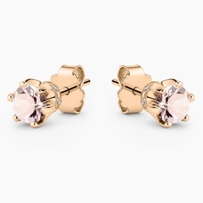 Kolczyki Torino różowe złoto 585 z morganitami 0,90 ct i...