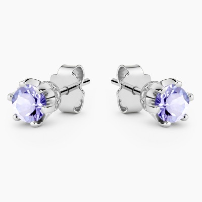 Kolczyki Torino białe złoto 585 z tanzanitami 1,0 ct i...