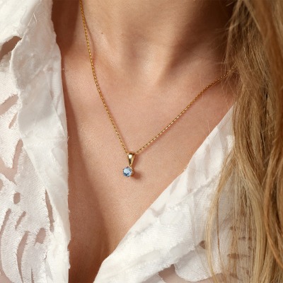 Zawieszka Torino żółte złoto 585 z topazem sky 0,60 ct i... 2