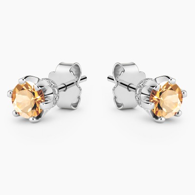 Kolczyki Torino białe złoto 585 z cytrynami 1,00 ct i...