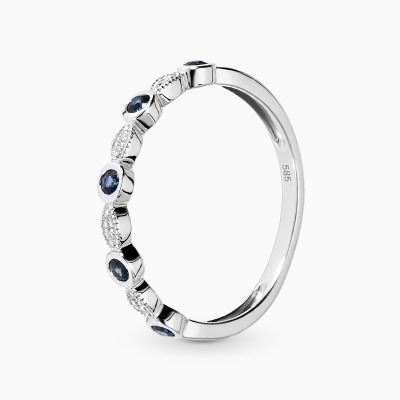 Pierścionek obrączka złoto 585 z diamentami 0,02 ct i...