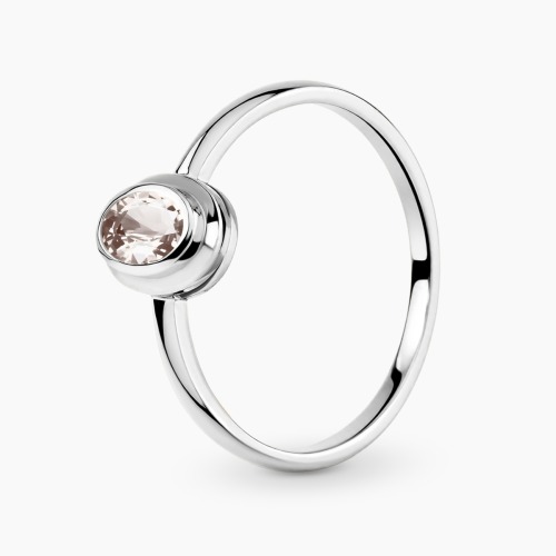 Pierścionek zaręczynowy Portofino z białego złota 585 z morganitem 0,43 ct