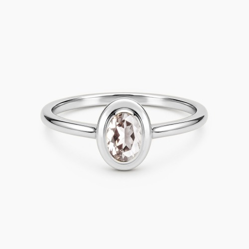 Pierścionek zaręczynowy Portofino z białego złota 585 z morganitem 0,43 ct