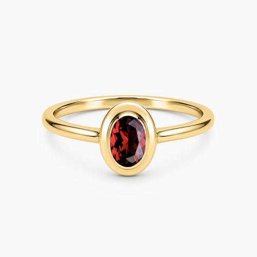 Pierścionek Portofino z żółtego złota 585 z granatem 0,49 ct