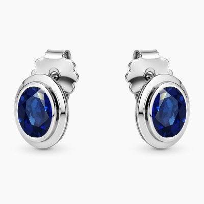 Kolczyki Portofino białe złoto 585 z szafirami 1,0 ct