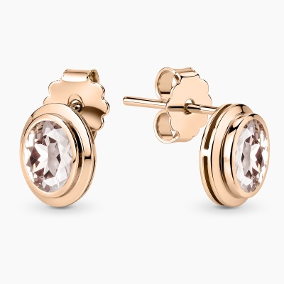 Kolczyki różowe złoto 585 Portofino z morganitami 0,76 ct 2