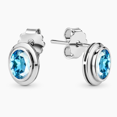 Kolczyki białe złoto 585 Portofino z topazem 1,19 ct 2