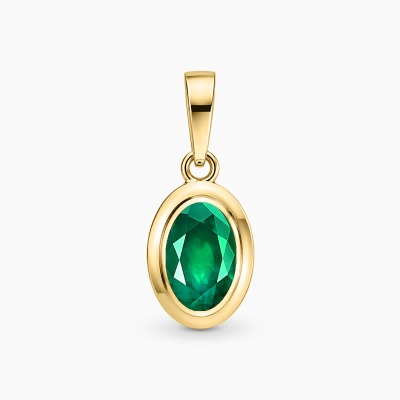 Zawieszka żółte złoto 585 Portofino ze szmaragdem 0,37 ct