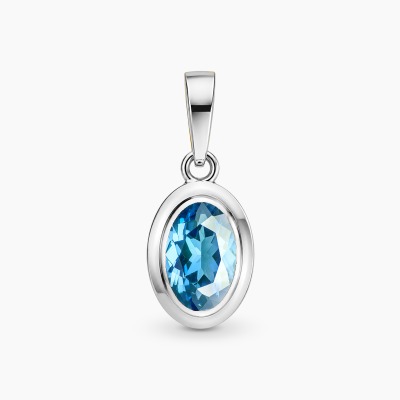 Zawieszka białego złoto 585 Portofino z topazem 0,59 ct