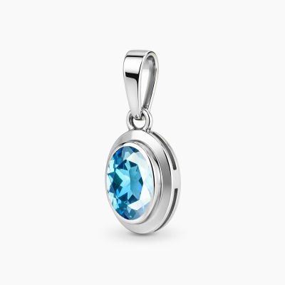 Zawieszka białego złoto 585 Portofino z topazem 0,59 ct 2